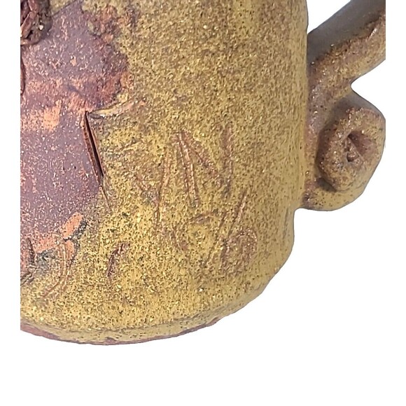 Studio Art Pottery Handmade Smiley Face Signed FYN Ugly Face Vintage-1976 - Picture 3 of 11